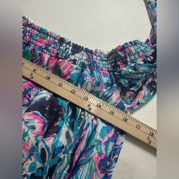 NWT Lilly Pulitzer Myri Romper Caught Up Brigit Navy Size Large - Picture 7 of 10